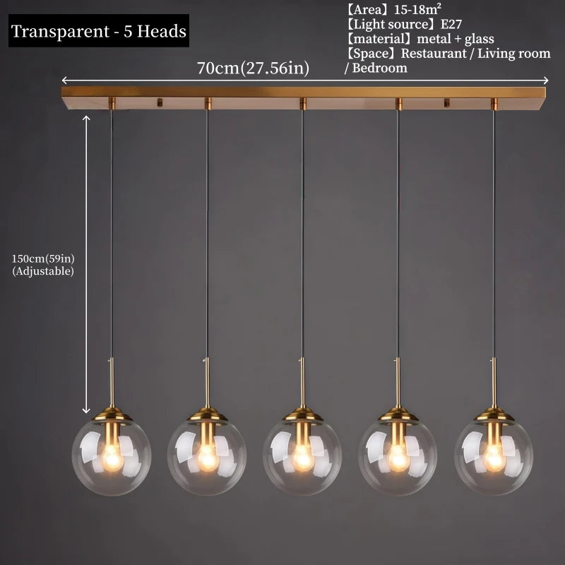 Nordic Glass Pendant Light dining room chandelier
