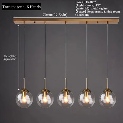 Nordic Glass Pendant Light dining room chandelier