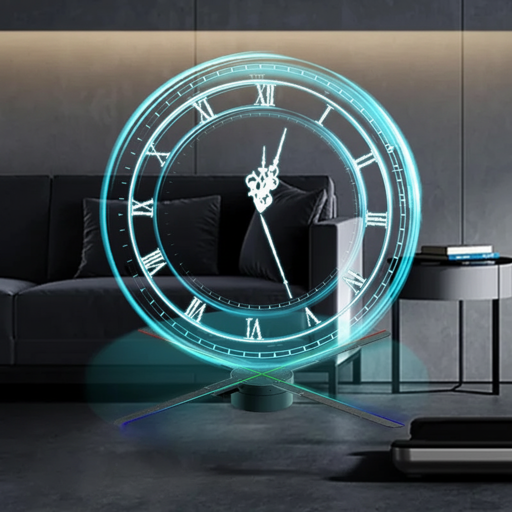 Cyberpunk 3D LED Projector Digital Wall Clock Diameter Modern Decoration 42cm
