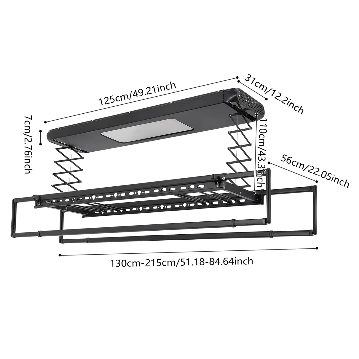 Retractable Ceiling Clothes Drying Rack modern balcony installation