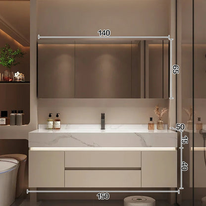 Bathroom Storage Cabinet with Mirror above bathroom sink