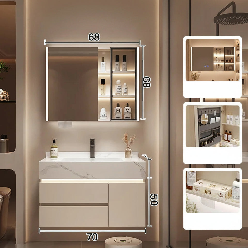Bathroom Storage Cabinet with Mirror modern wall mounted design