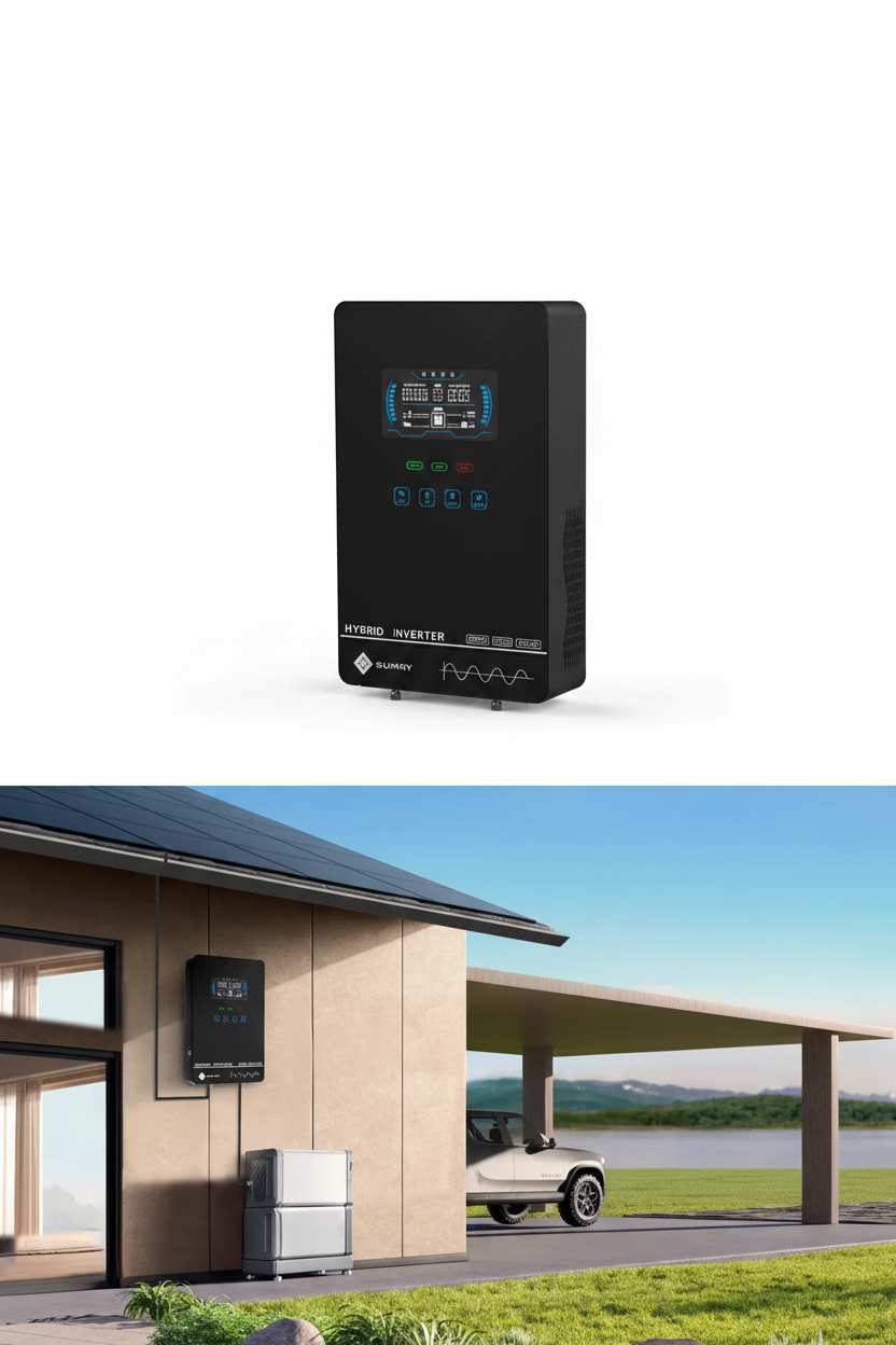 Sumry 4KW 120V Off Grid Solar Inverter 24V 140A 5600W MPPT Charger Pure Sine Wave Home Inverter 6.25 Inch LCD Display