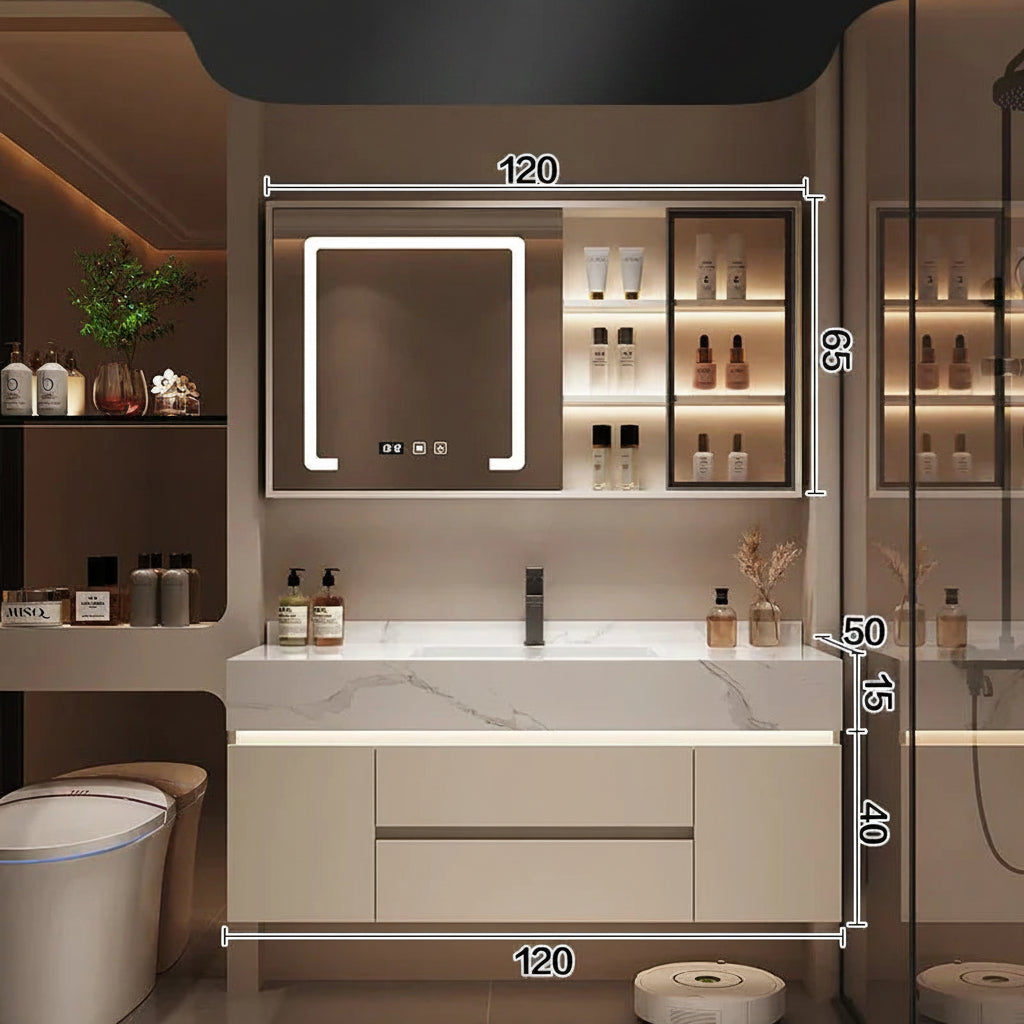 Bathroom Storage Cabinet with Mirror wall shelf organizer