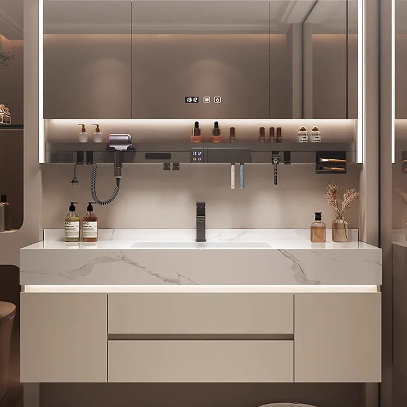 Bathroom Storage Cabinet with Mirror modern washroom organizer
