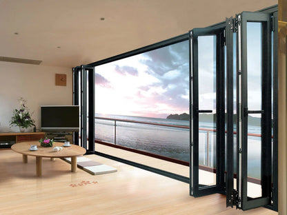 Aluminum Bifold Patio Door thermal break glass folding design