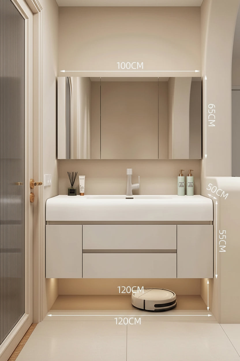 Luxury Bathroom Vanity Cabinet modern integrated washbasin