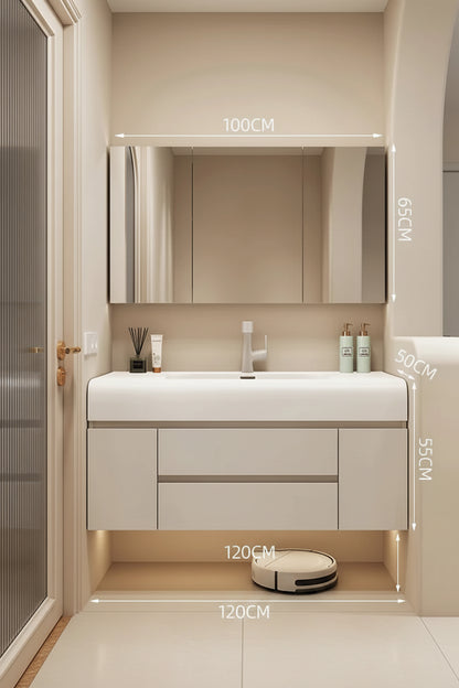 Luxury Bathroom Vanity Cabinet modern integrated washbasin