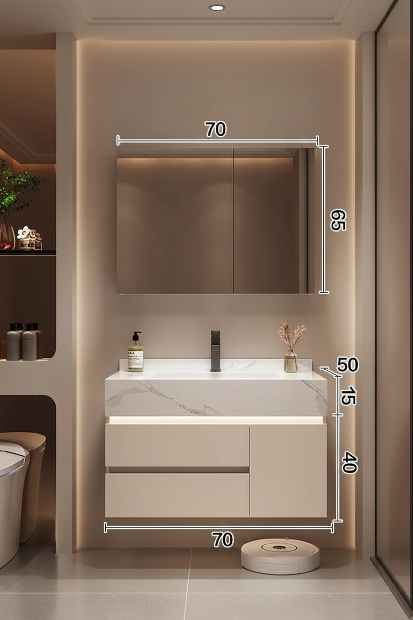 Bathroom Storage Cabinet with Mirror wall shelf organizer
