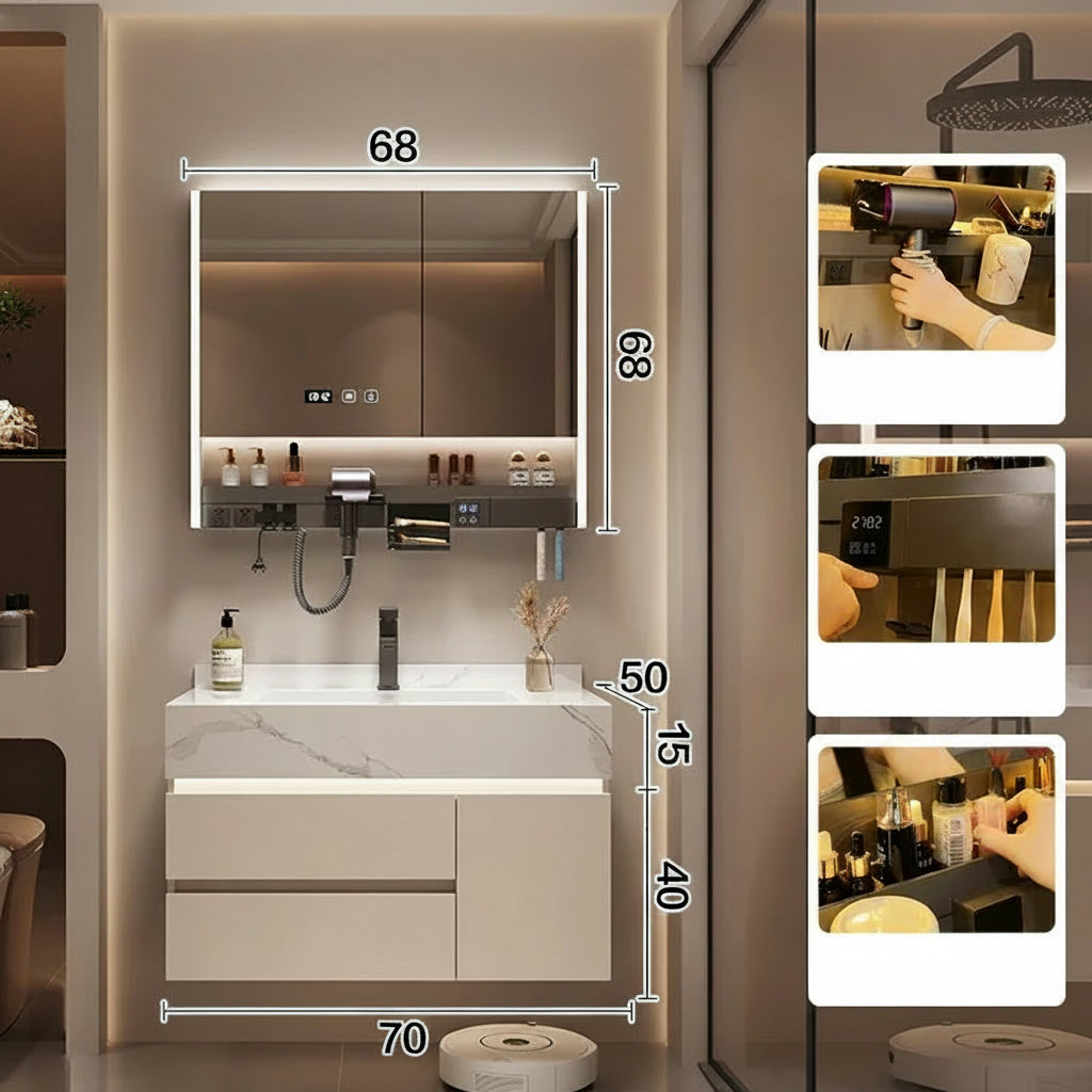 Bathroom Storage Cabinet with Mirror wall mounted bathroom shelf