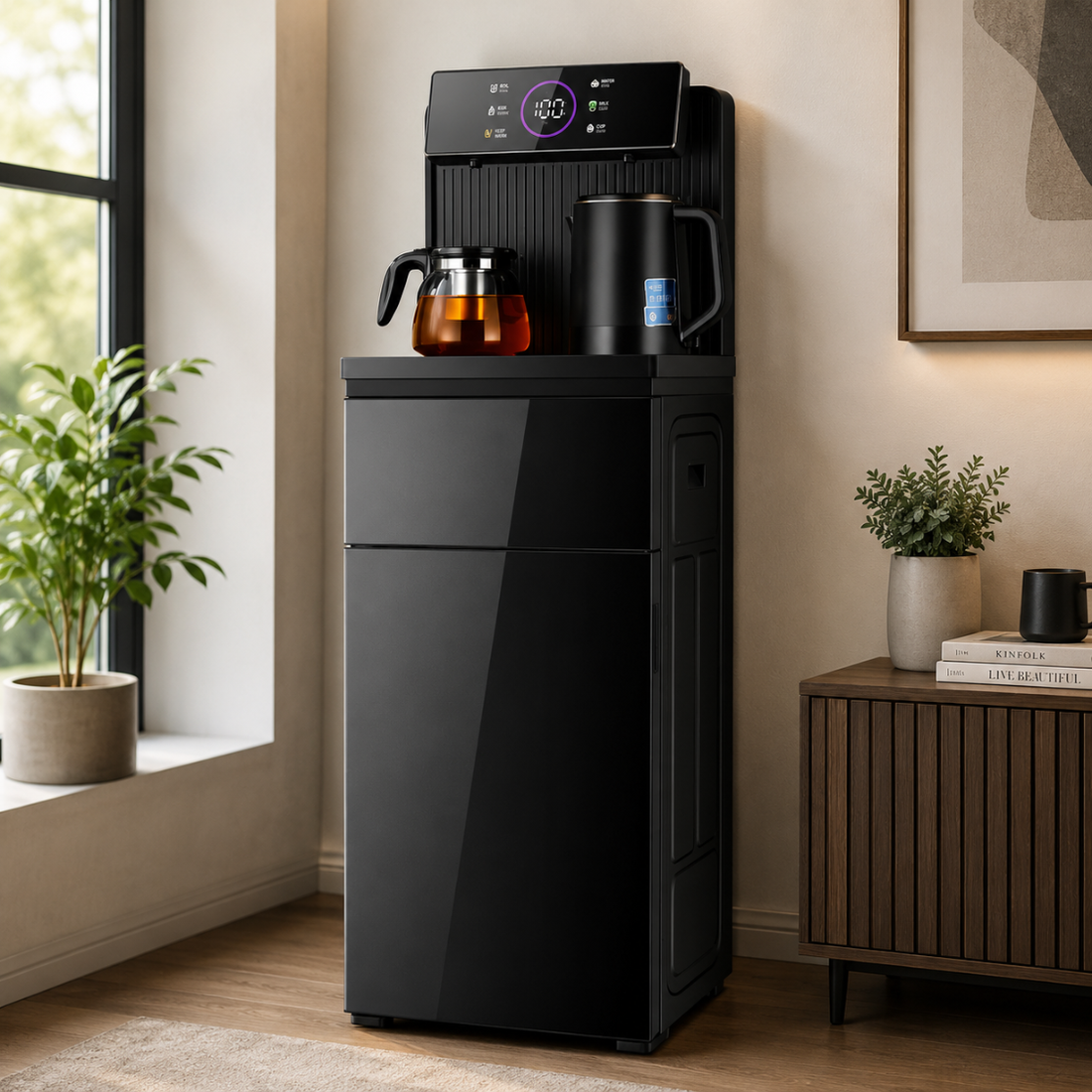 High-End Intelligenter Eis-ist-Warm Heiß- und Kaltwasser-Tee- und Barmaschine Vertikaler Wasserspender Kommerzielle und Haushalts-Teebarmaschine