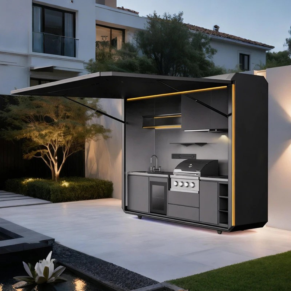 Stainless Steel Outdoor Gas Grill Kitchen Island Weatherproof For Patio Garden Party