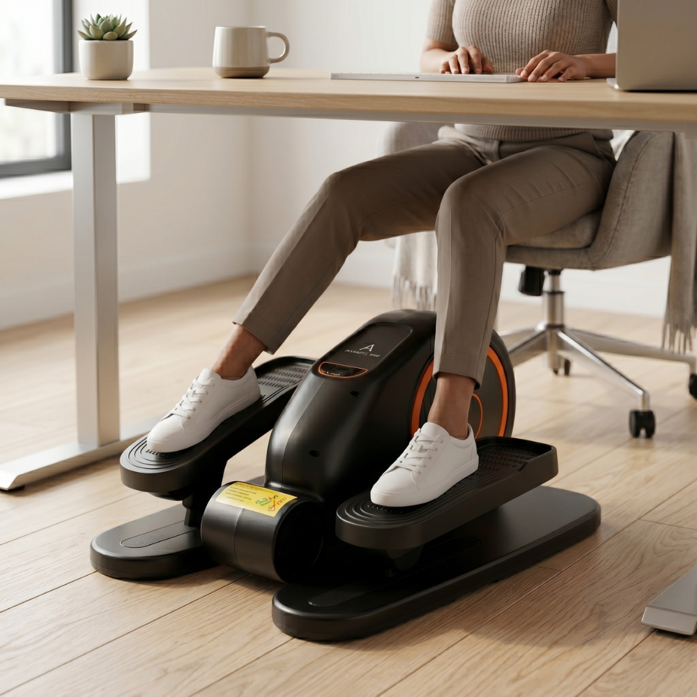 Unter-Schreibtisch-Crosstrainer, Ellipsen-Beintrainer mit Fernbedienung und 12 einstellbaren Geschwindigkeiten, leises Ellipsentraining