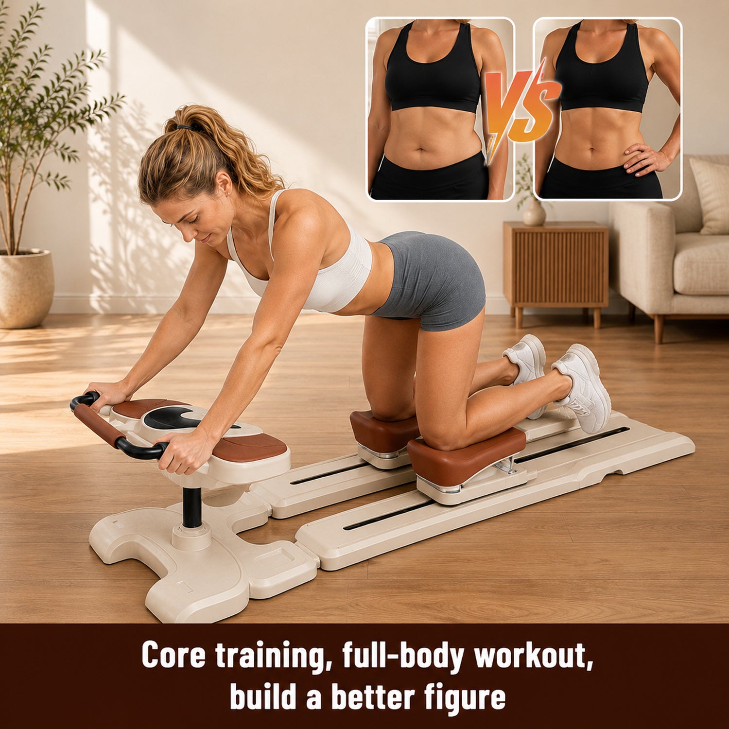 Adjustable Home Multifunctional Fitness Equipment Spinal Twist Training Machine Crawling Training Machine with Smooth Sliding Rails  LowImpact Core Fitness Equipment for Full Body Strengthening Without Battery