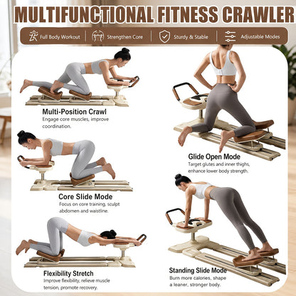 Home Core Trainer Crawler Adjustable Knee Roller Trainer Silent Abdominal Exercise Equipment Waist And Abdomen Full Body Fitness Machine Indoor Home Gym Training Equipment Without Battery